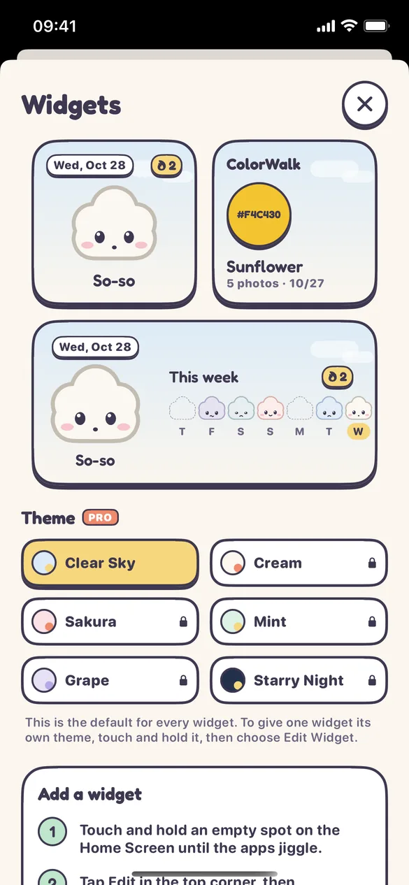 Widget themes